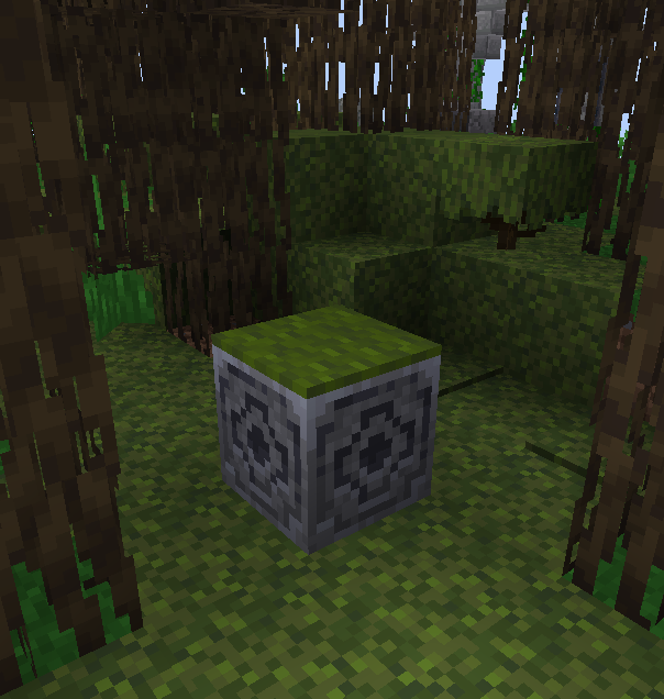 A green carpet on top of a lodestone block